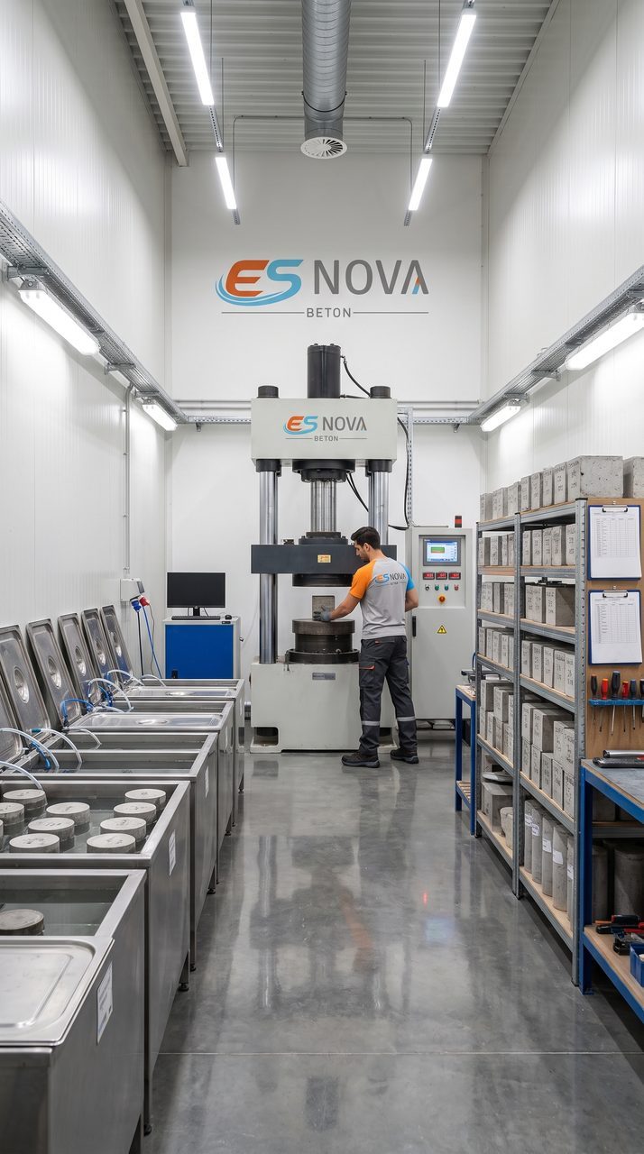 Esnova Beton 3.000 kN Akredite Hidrolik Kırım Presi